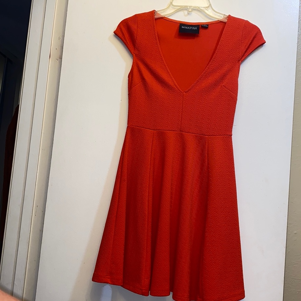 MINKPINK cap sleeve vneck dress